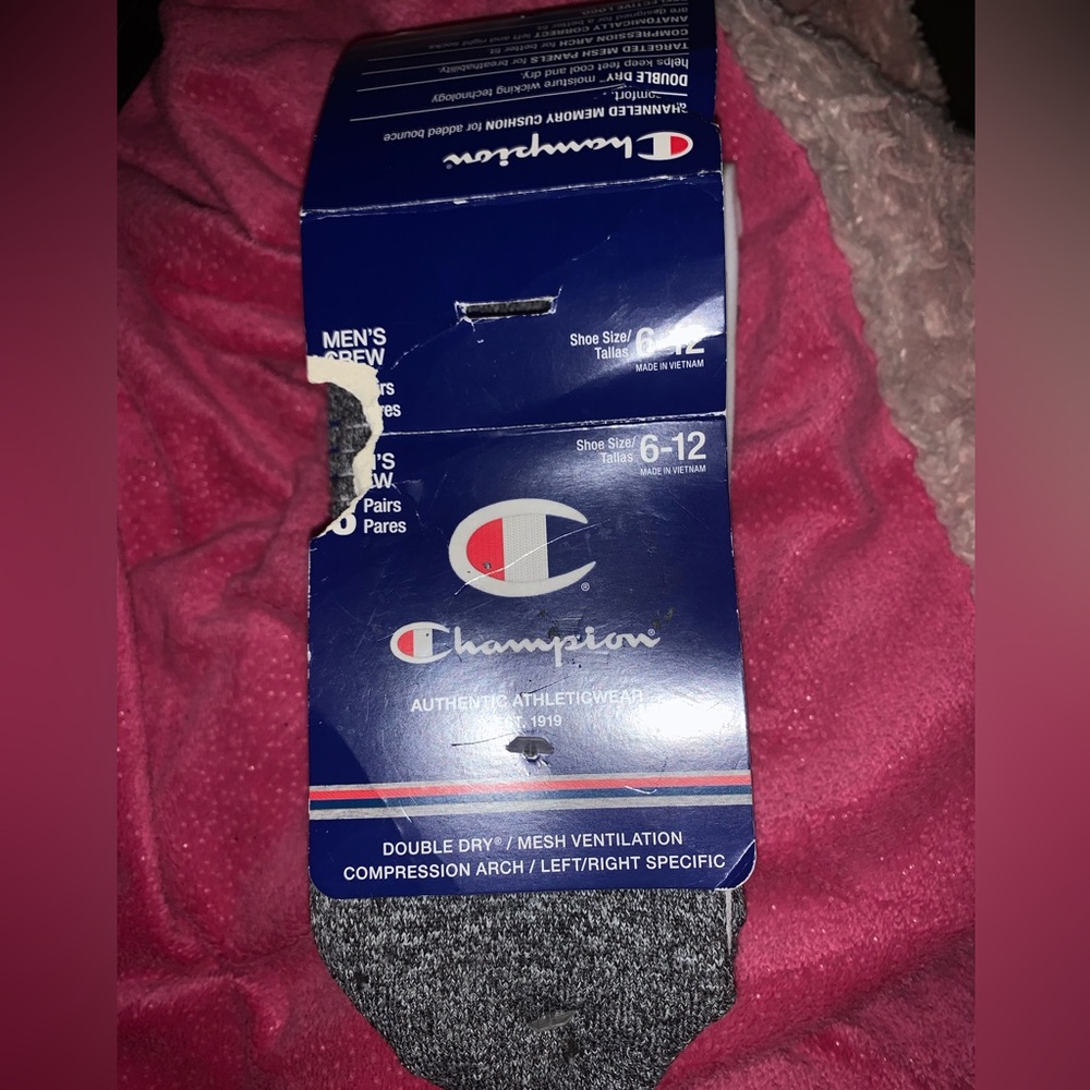 Men’s Champion Athletic Socks  3 pk 6-12 nwt